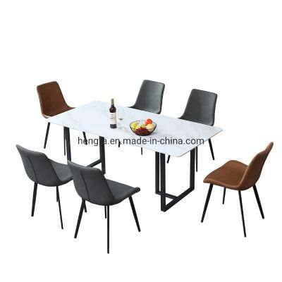 Fashion Home Dining Set Carbon Steel Metal Base Dining Table