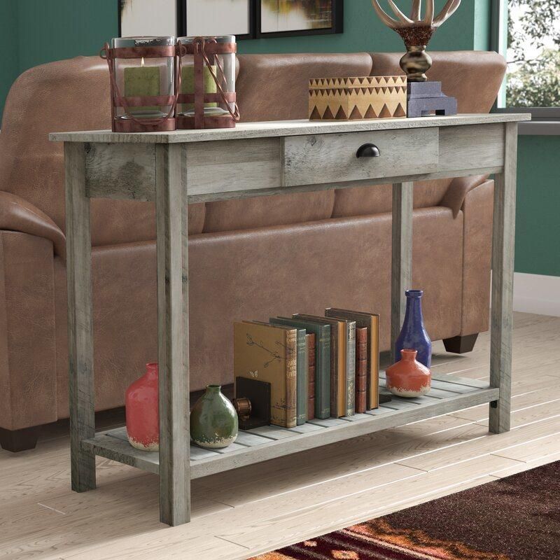 Hotel Furniture Gray Wash 48" Side Table Console Table Desk with Storage Drawer