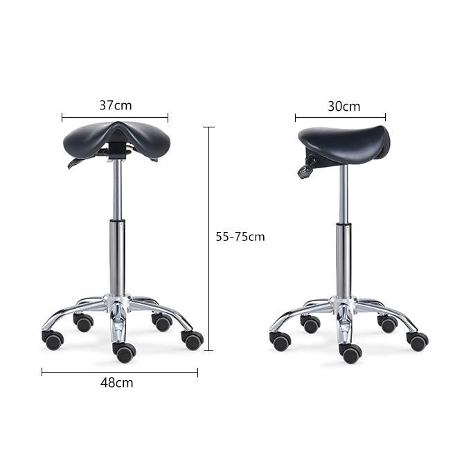 Ergonomic Black Forward Tilt Saddle Stool Adjustable Hight Office Chair