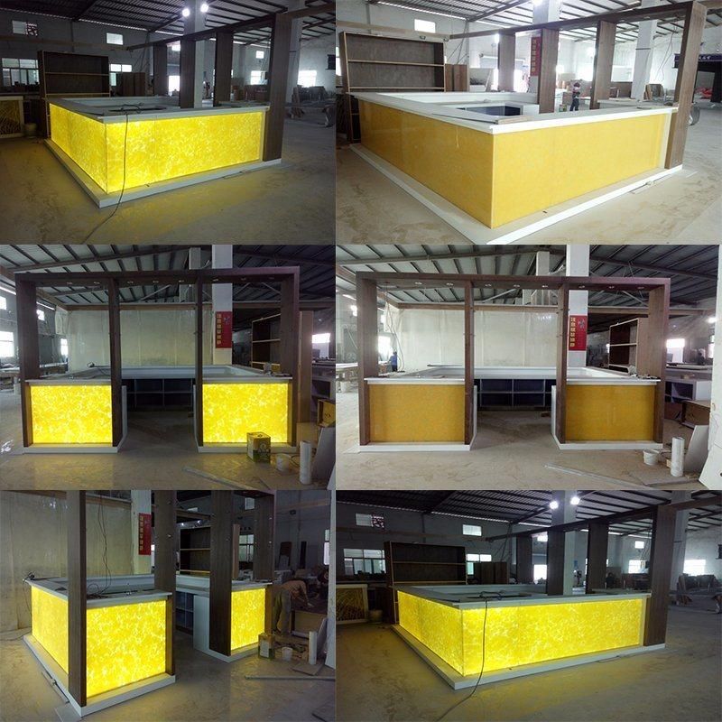 Customized Corian Acrylic Solid Surface LED Lighting Bar Counter