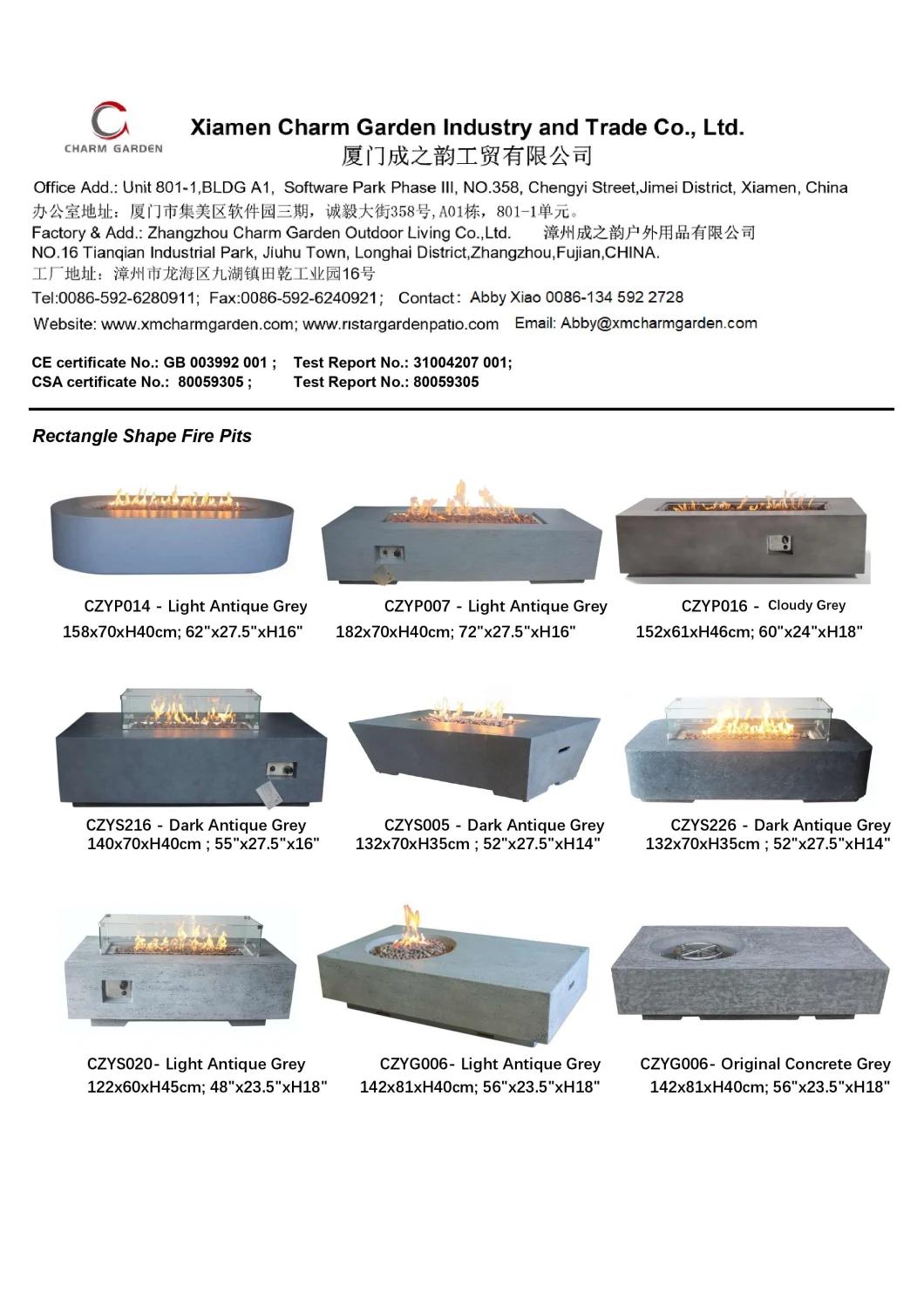 Outdoor Propane Gas Fire Pits Burnning Table Rectangle Table