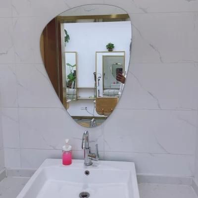 China Wholesale Modern Simple Silver Rectangle LED Toilet Mirror Salon Furniture
