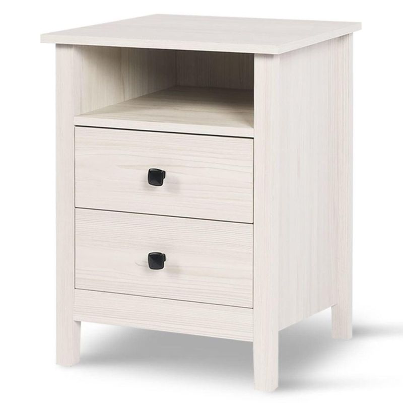 Wood Nightstand - Bedroom Tall Night Stand Bedside Table with Storage