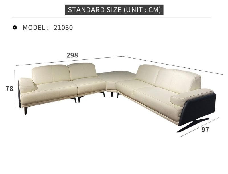 Chinese Modern Luxury Home Living Room Furniture Fabric Sofa Bed L Shape Corner Fabric or Genuine Leather Sofa (21030)