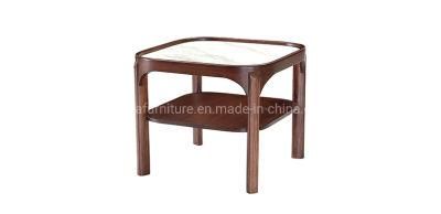 Top Marble Base Wooden Coffee Table