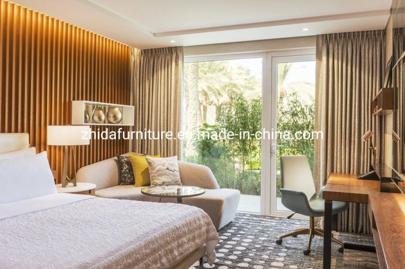 Custom Modern Design Plywood Cover with Wood Veneer Hotel Bedroom Furniture