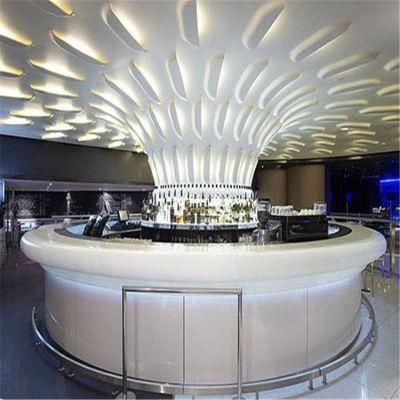 Customized Corian Acrylic Solid Surface LED Lighting Bar Counter