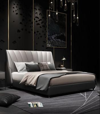 European Modern Luxury Leather Home Furniture Bedroom Bed