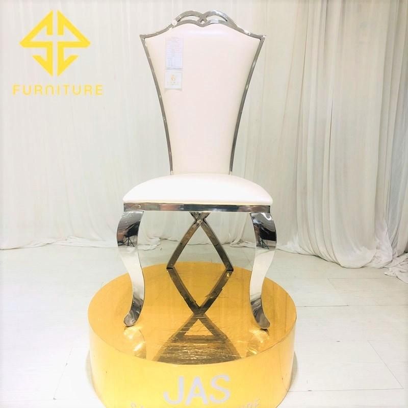 Luxury X Leg High Back Stainless Steel Dining Chair Hotel Furniture Wedding Events Chairs