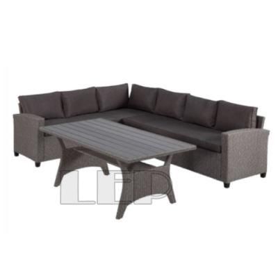 Modern Rattan Table and Bench Chair Set Garden Furniture