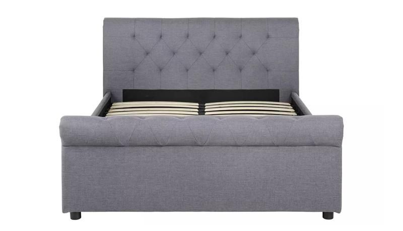 Upholstery King Small Double Full Size Fabric Headboard Bed Frame with Storage