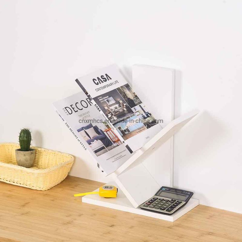 Simple Design Wooden Bookshelf Bookcase Modern Display Magazine Rack for Home