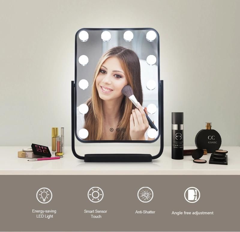 LED Makeup Mirror with LED Bulbs and Dimmable Light