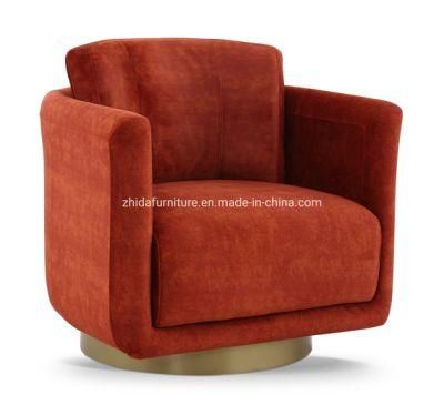 Home Furniture MID Back Simple Design Red Velvet Living Room Chair