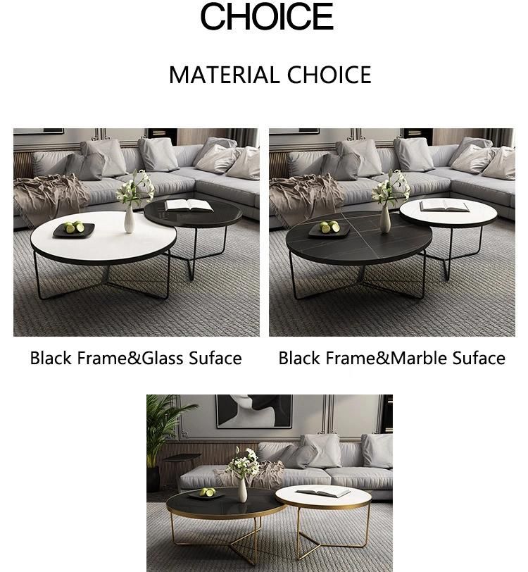 Patio Furniture Small Round Marble Side Table Nesting Coffee Table