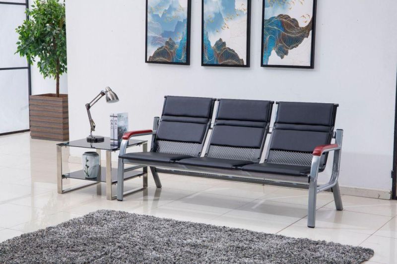 Promotion Modern Leather Conference Office Sofa with Metal Legs