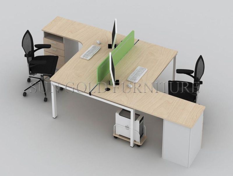 Latest Modern Aluminium T Shaped 2 Person Office Desk (SZ-WST741)