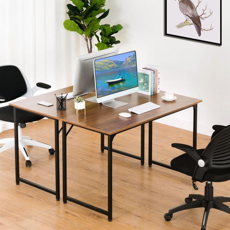 Home Office Computer Writing Study Table, Modern Simple Style Laptop PC Workstation, Metal Frame, Easy to Assemble