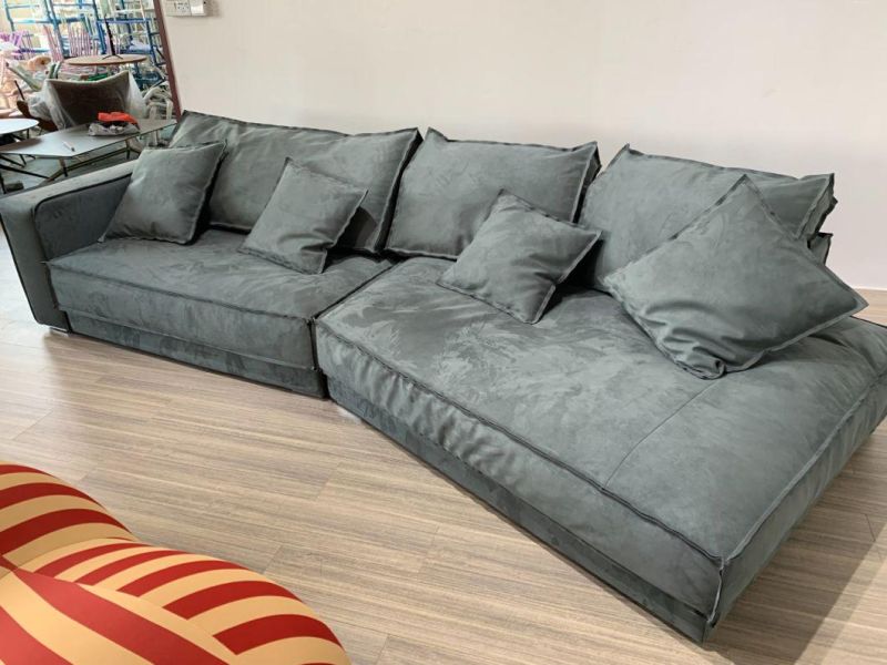 Chinese Expert Living Room Furniture Leather Fabric Sofa Seating Set