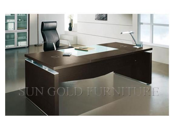 on Sale Wooden Black CEO Boss Office Desk Office Table Furniture (SZ-OD126)