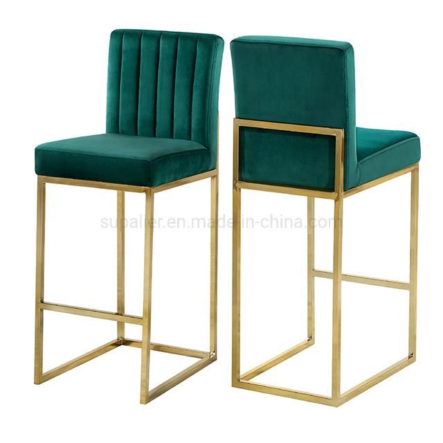 Modern Stainless Steel Restaurant Dining Furniture Gold Bar Chair