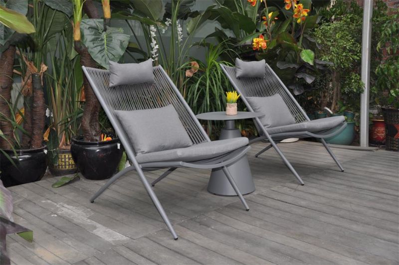 Modern Outdoor Garden Rattan Aluminum Leisure Chair with Table