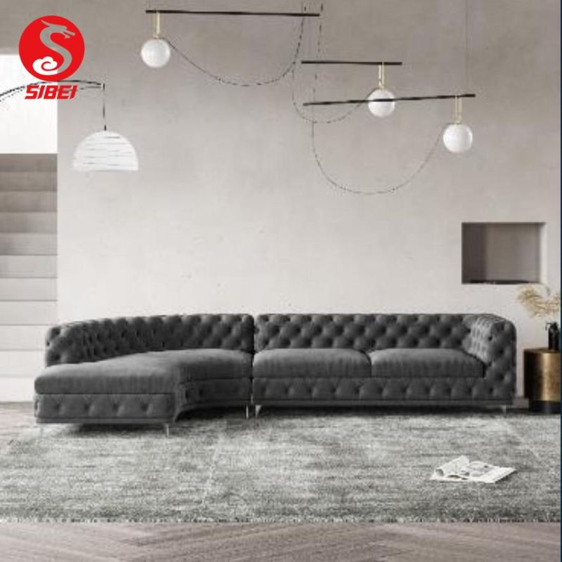 Modern Luxury Sofa Sets Wooden Legs Home Furniture Sectional Settee Living Room Leather Sofa