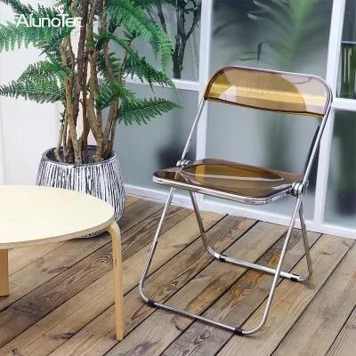 Practical Sturdy Home Furniture Indoor Use Folding Transparent Plastic Dining Chair
