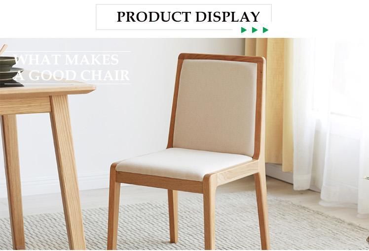 Furniture Modern Furniture Chair Home Furniture Living Room Furniture High Quality Nordic White Color Upholstered Solid Wood Hotel Dining Chair with No Arm