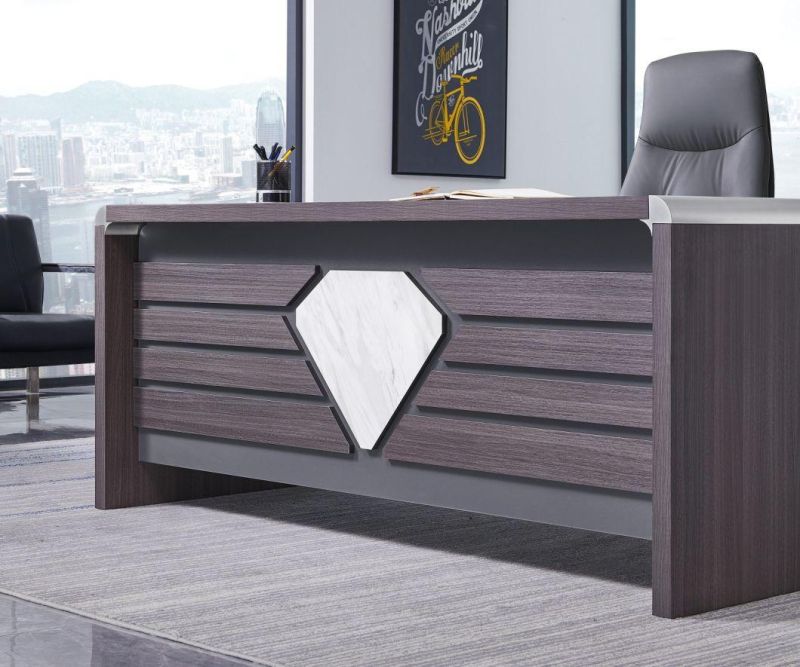 MDF Office Desk Luxury Aluminium Edge Executive Modern Office Desk Wooden L Shaped Computer Desk Office Furniture