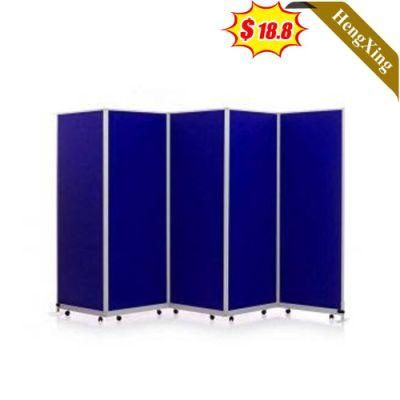 2022 Hot Sell Dark Blue Color Factory Wholesale Office Furniture School Plastic Mobile Folding Partition