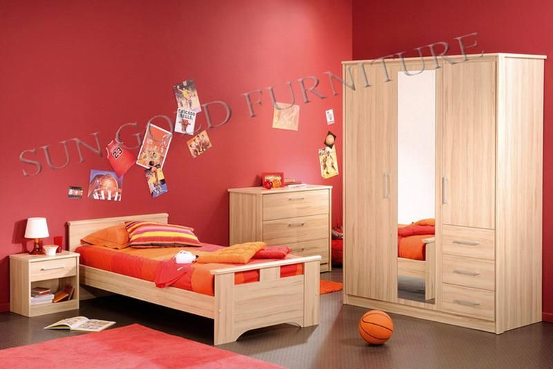 Bedroom Furniture Modern Pink Wooden Kids Bed for Girls (SZ-BF146)