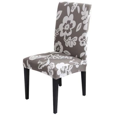 Modern Furniture Flower Design Fabric Black Leg Comfortable Steel Dining Chair