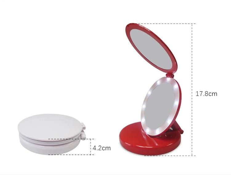 Round Portable Desktop Cosmetic Smart Table Makeup Mirror with Light