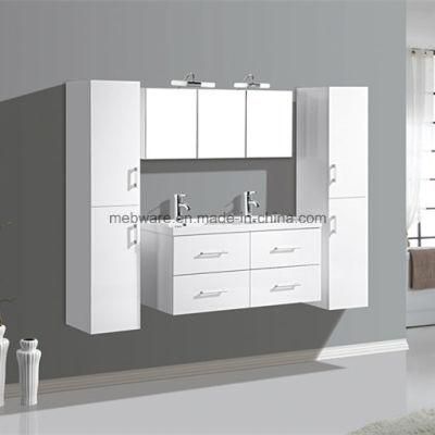 MDF Wall Hung Bathroom Vanity with Double Ceramic Basin