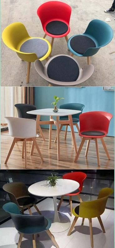 Nordic Simple Solid Wood Dining Chair with Cushion Colorful Restaurant Hotel Club Shopping Mall Waiting Negotiation Reception Chair