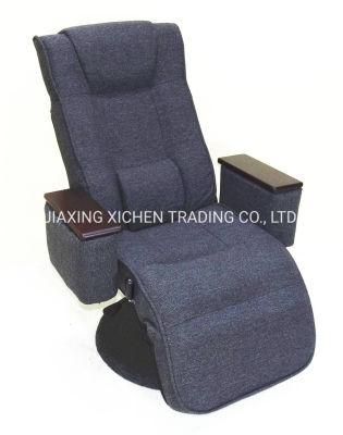 Luxury Grey Fabric Floding Home Relax Reading Turning Chair with Storage