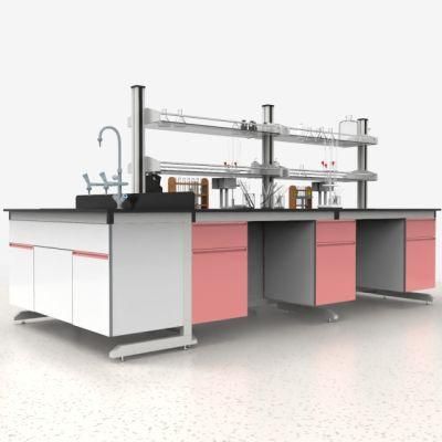 High Quality Wholesale Custom Cheap Chemistry Steel Lab Furniture with Top Glove Box, Cheap Factory Prices Bio Steel Chemistry Lab Bench/