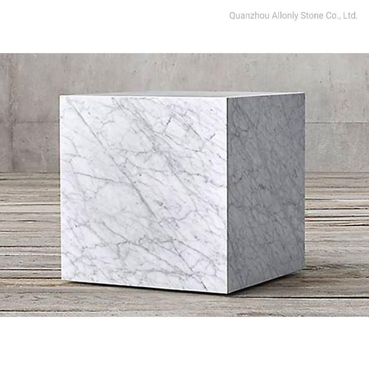 Modern Bedroom Natural Marble Pedestal Display Stone Side Tables