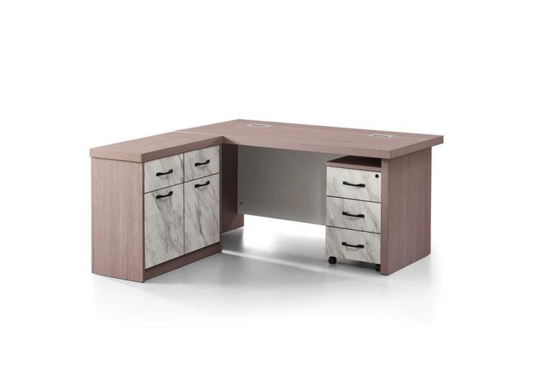 New Modern Office Furniture Office Desk New Designs CEO Executive Desk Manager Mobile Pedestal L Shaped MDF Table