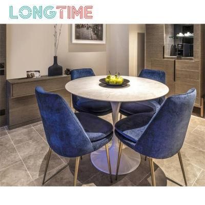 High Quality Blue Metal Legs Dining Restaurant Chair