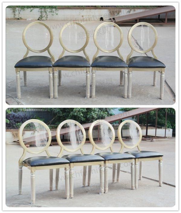 Round Back Removable Cushion Aluminum Wedding Banquet Chair Yc-D04-01