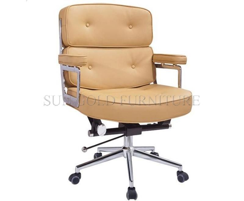 Luxury Real Geninue Leather Swivel Leisure Office Robin Lobby Chair