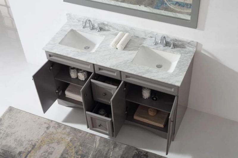 2022 High Grade Gray Waterproof Floor Type Bathroom Cabinet