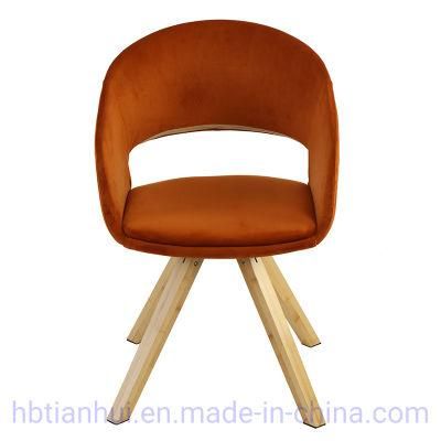 Hot Sale Modern Restaurant Furniture Bamboo Frame Velvet Dining Chairs
