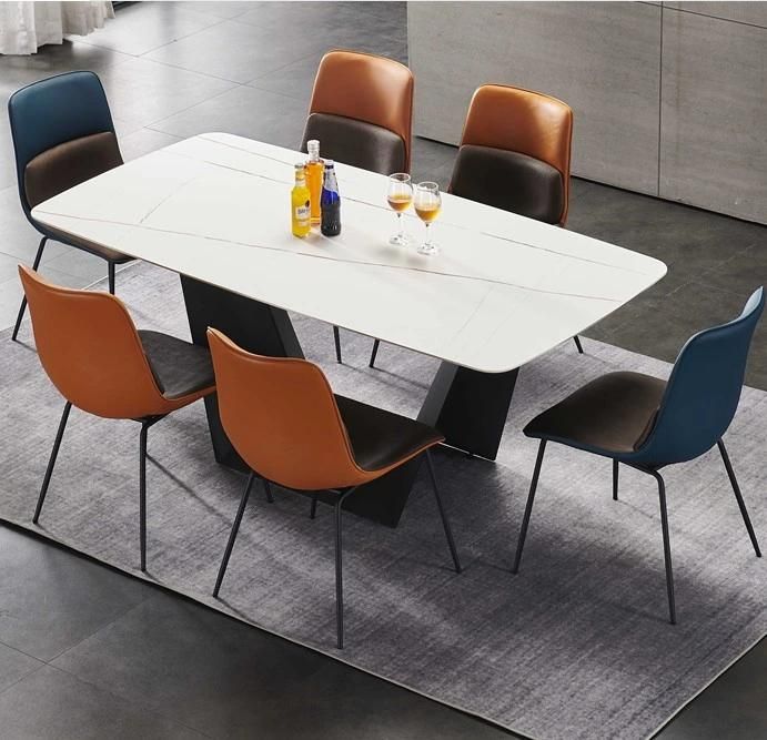 Wholesale China Backrest Design Steel Leather Dining Chairs