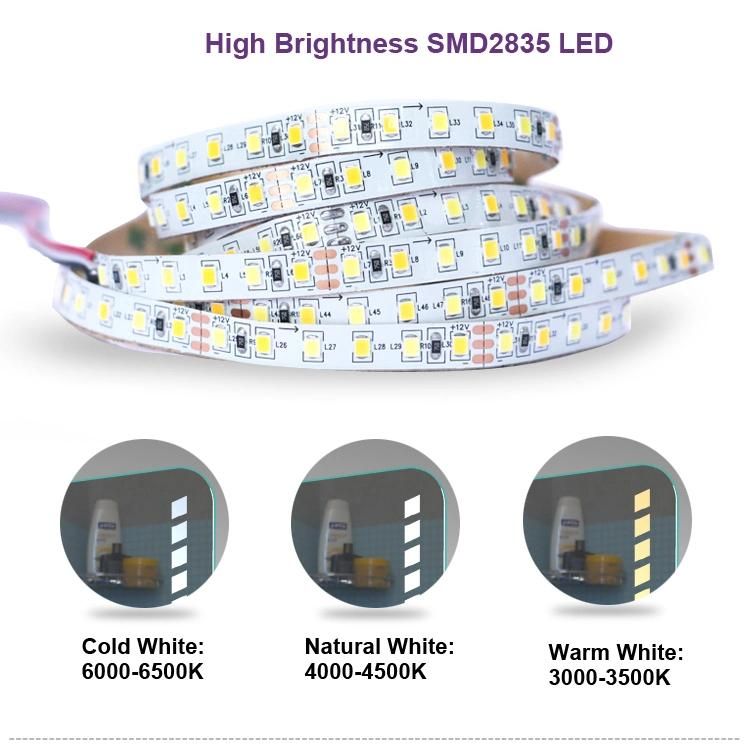 High Definition Wall-Mounted LED Bathroom Mirror Dimmable Brightness