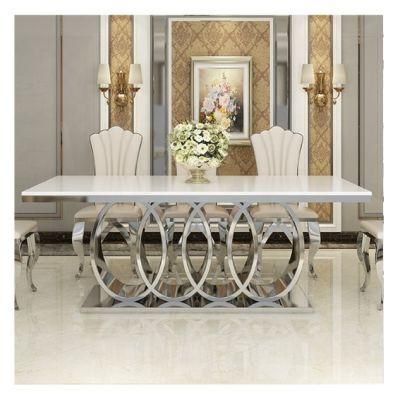Factory Wholesale Modern Marble Top Dining Table with 6 Seater