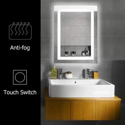 5mm High Quality Copper Free Mirror Silver LED Bathroom Mirror Illuminated Mirror with Touch Sensor &amp; Anti-Fog