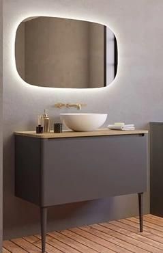42inch Floor Mounted Simple Modern Light Luxury Bathroom Cabinet Bathroom Vanity with Ceramic Basin